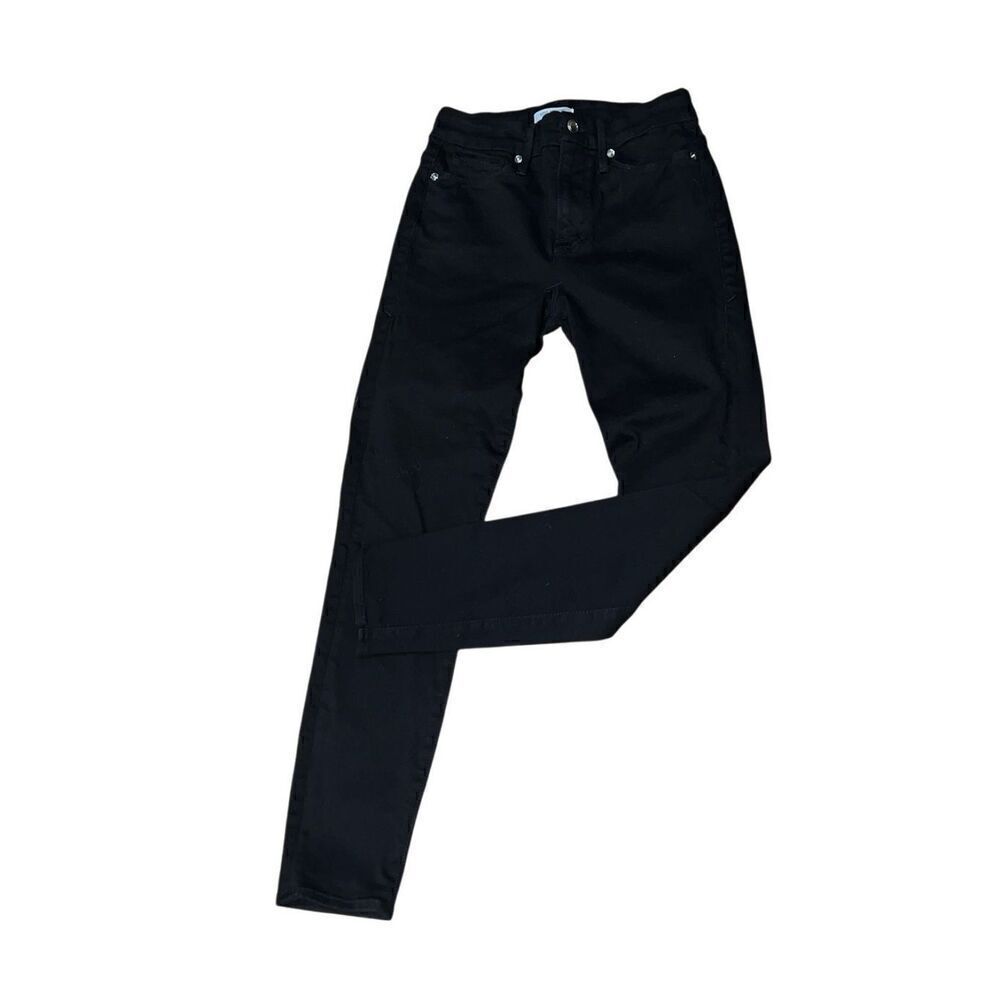 Good American Black Straight Leg Good Legs Crop Jeans Size 6/28